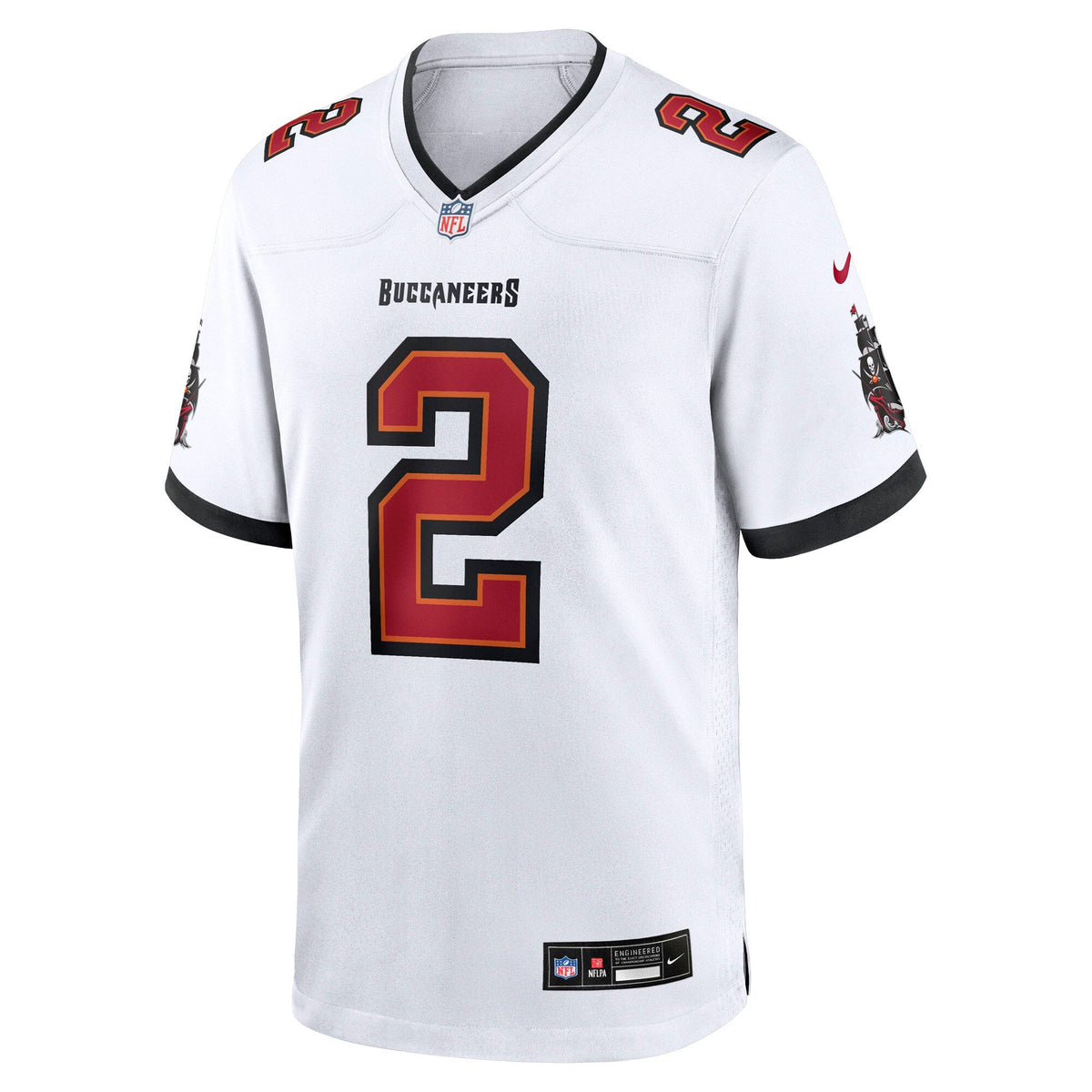Tampa Bay Buccaneers Emeka Egbuka White Game Jersey product image 3, provided for visual reference and product detail review
