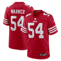 San Francisco 49ers Fred Warner Scarlet Team Game Player Jersey product image 1, provided for visual reference and product
