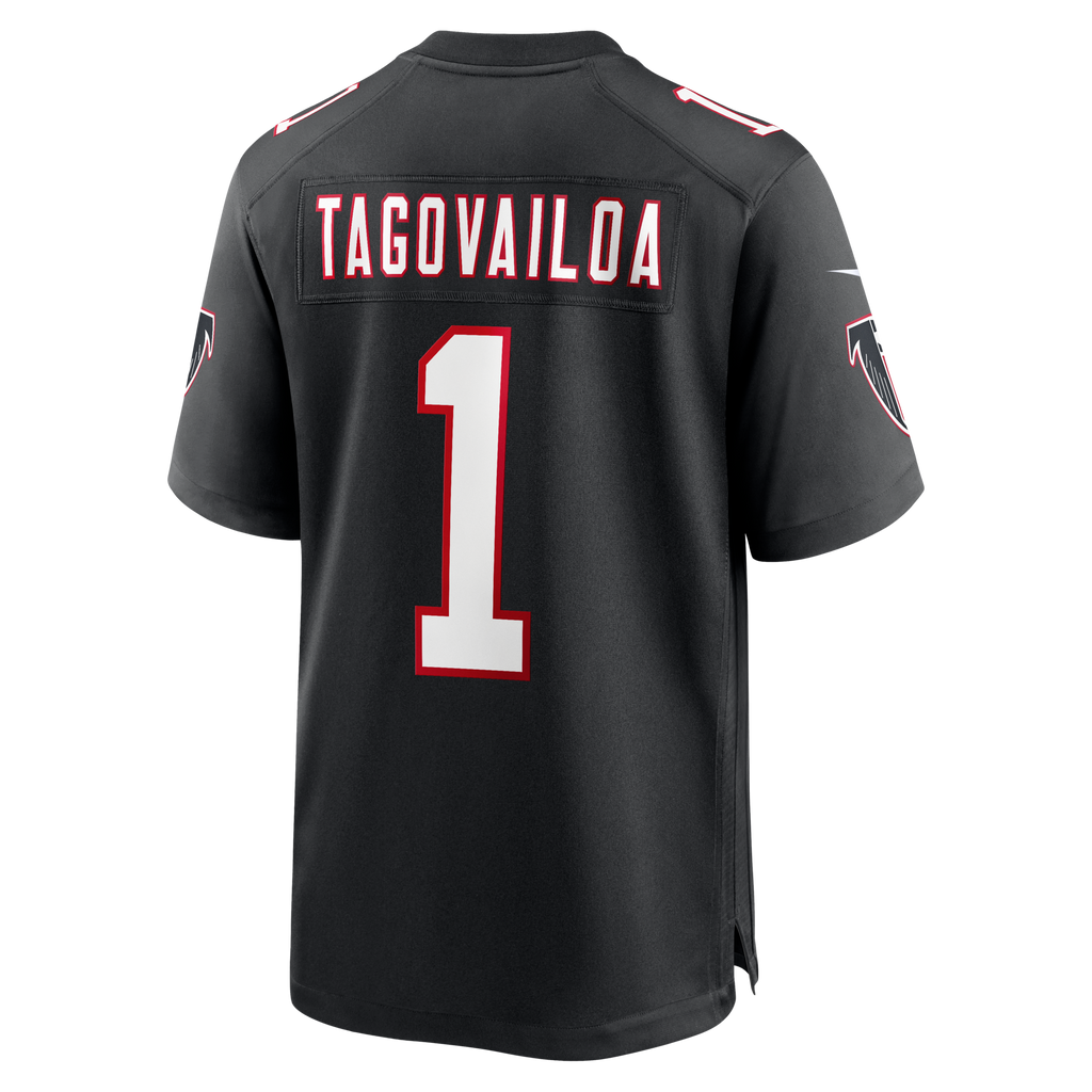 Atlanta Falcons Tua Tagovailoa Black Alternate Game Jersey product image 4, provided for visual reference and product detail