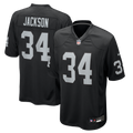 Las Vegas Raiders Bo Jackson Black Game Retired Player Jersey product image 1, provided for visual reference and product
