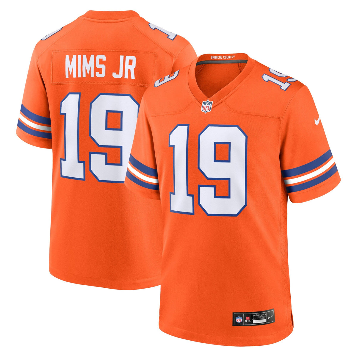 Denver Broncos Marvin Mims Jr Orange Mile High Collection 1977 Throwback Player Game Jersey product image 1, provided for