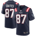 New England Patriots Ben Coates Navy Game Retired Player Jersey product image 1, provided for visual reference and product