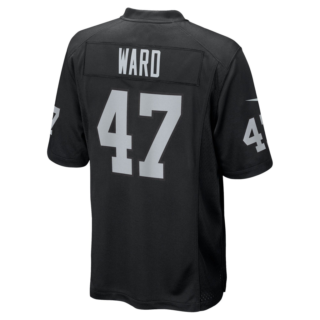 Las Vegas Raiders Alex Ward Black Team Game Jersey product image 3, provided for visual reference and product detail review