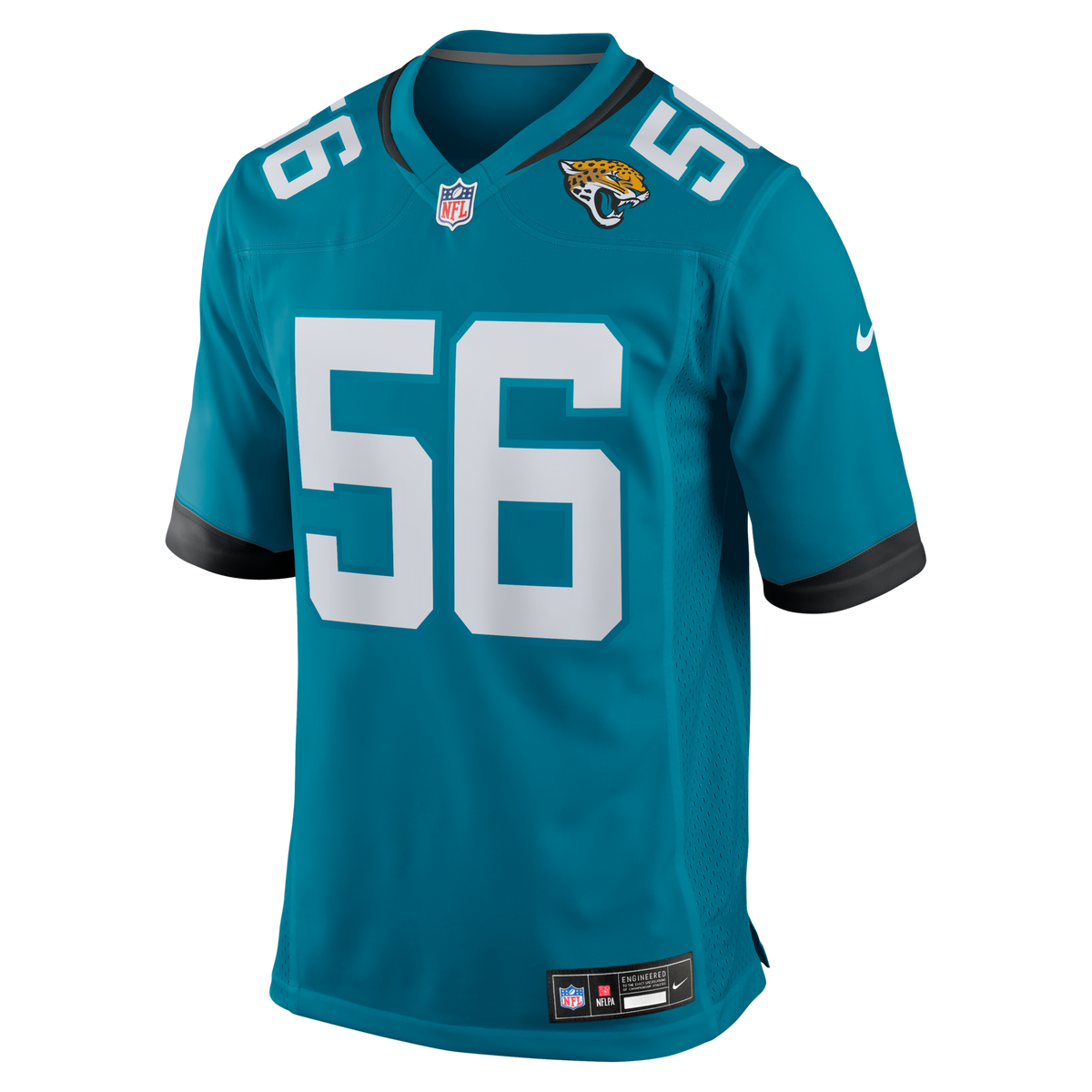 Jacksonville Jaguars Yasir Abdullah Teal Team Game Jersey product image 2, provided for visual reference and product detail