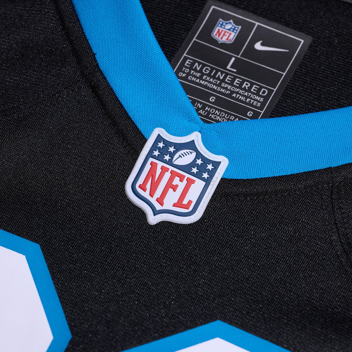Carolina Panthers Jonathon Brooks Black Game Jersey product image 5, provided for visual reference and product detail review