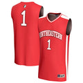 #1 Northeastern Huskies Lightweight Collegiate Basketball Fashion Jersey - Red product image 1, provided for visual