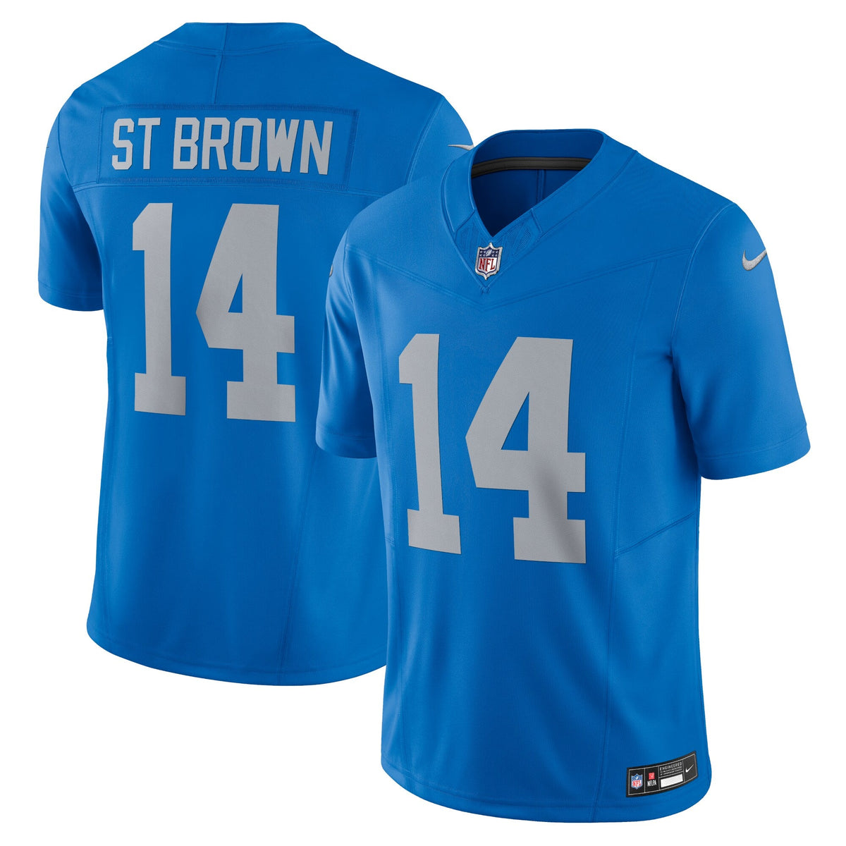Detroit Lions Amon-Ra St. Brown Blue Vapor F.U.S.E. Alternate Limited Jersey product image 1, provided for visual reference