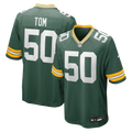 Green Bay Packers Zach Tom Green Game Player Jersey product image 1, provided for visual reference and product detail review