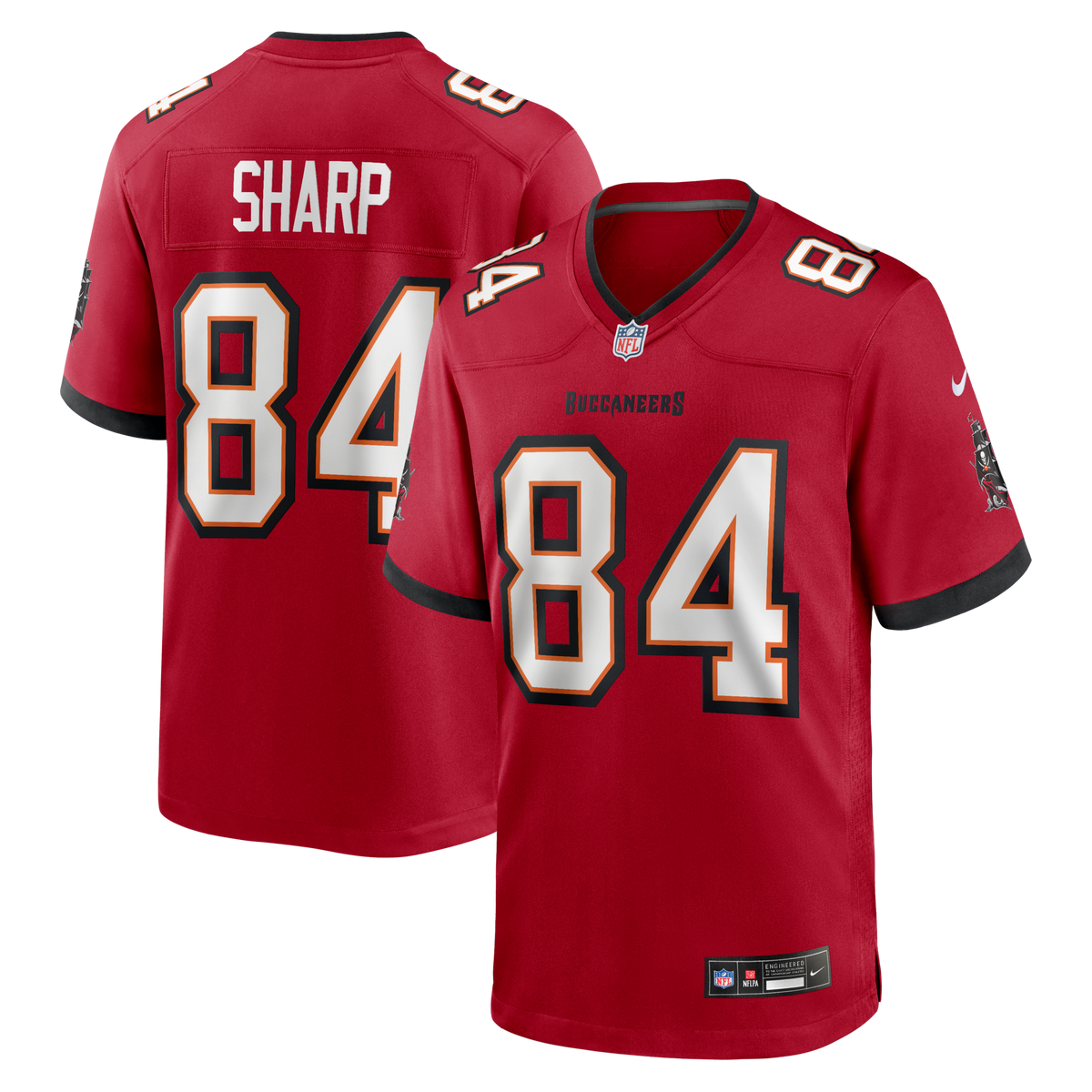 Tampa Bay Buccaneers Bauer Sharp Red Team Game Jersey product image 1, provided for visual reference and product detail