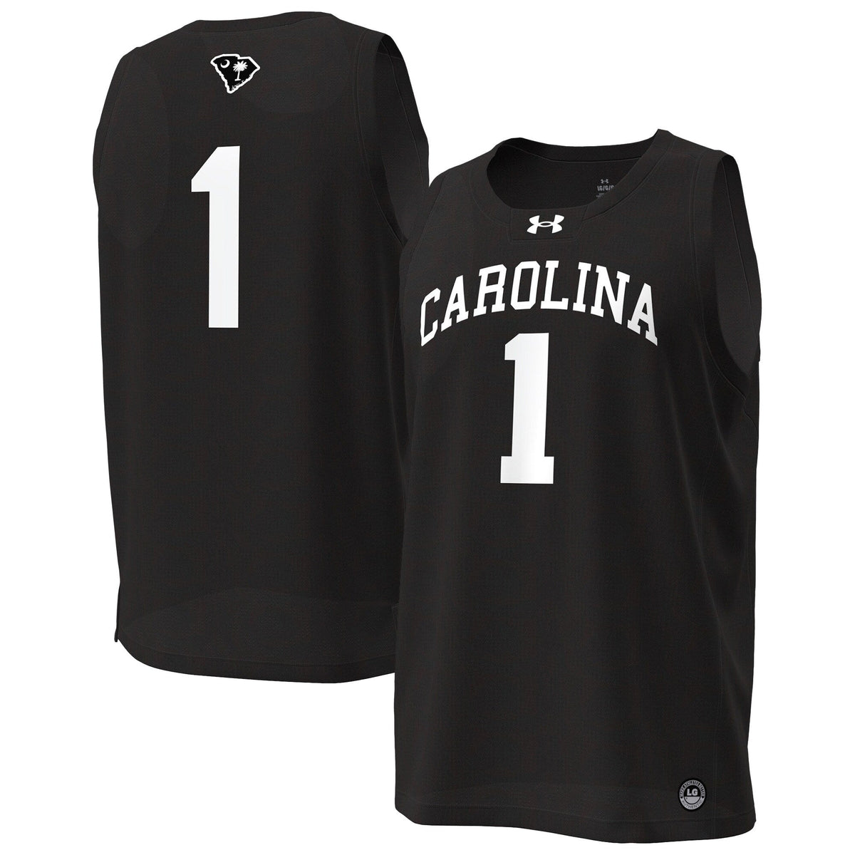 South Carolina Gamecocks #1 Replica Basketball Jersey - Black product image 2, provided for visual reference and product