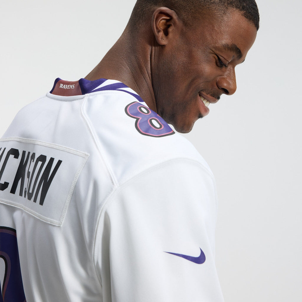 Baltimore Ravens Lamar Jackson White Game Jersey product image 10, provided for visual reference and product detail review