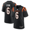 Cincinnati Bengals Bryan Cook Black Team Game Jersey product image 1, provided for visual reference and product detail review