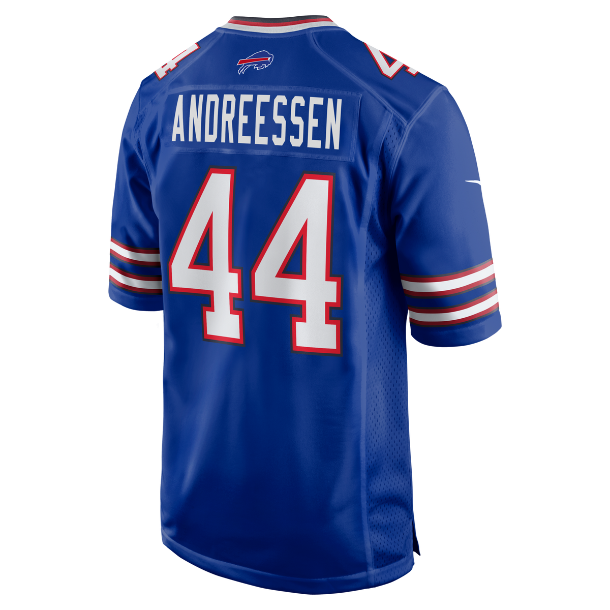 Buffalo Bills Joe Andreessen Royal Game Jersey product image 3, provided for visual reference and product detail review