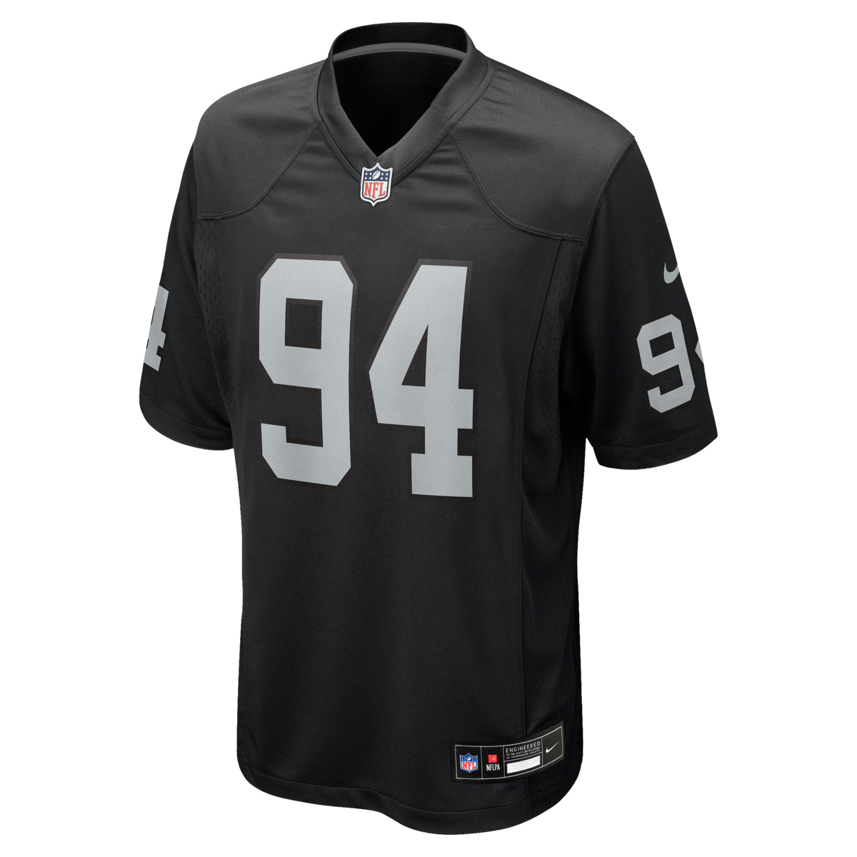 Las Vegas Raiders Christian Wilkins Black Team Game Jersey product image 2, provided for visual reference and product detail