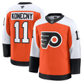 Philadelphia Flyers Travis Konecny Burnt Orange Home Premium Jersey product image 1, provided for visual reference and