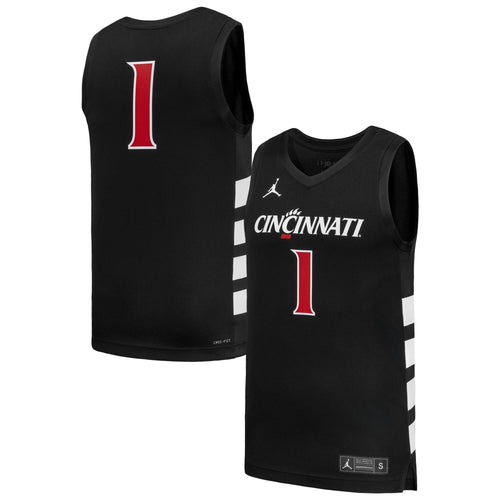 #1 Cincinnati Bearcats Replica Basketball Jersey - Black product image 1, provided for visual reference and product detail