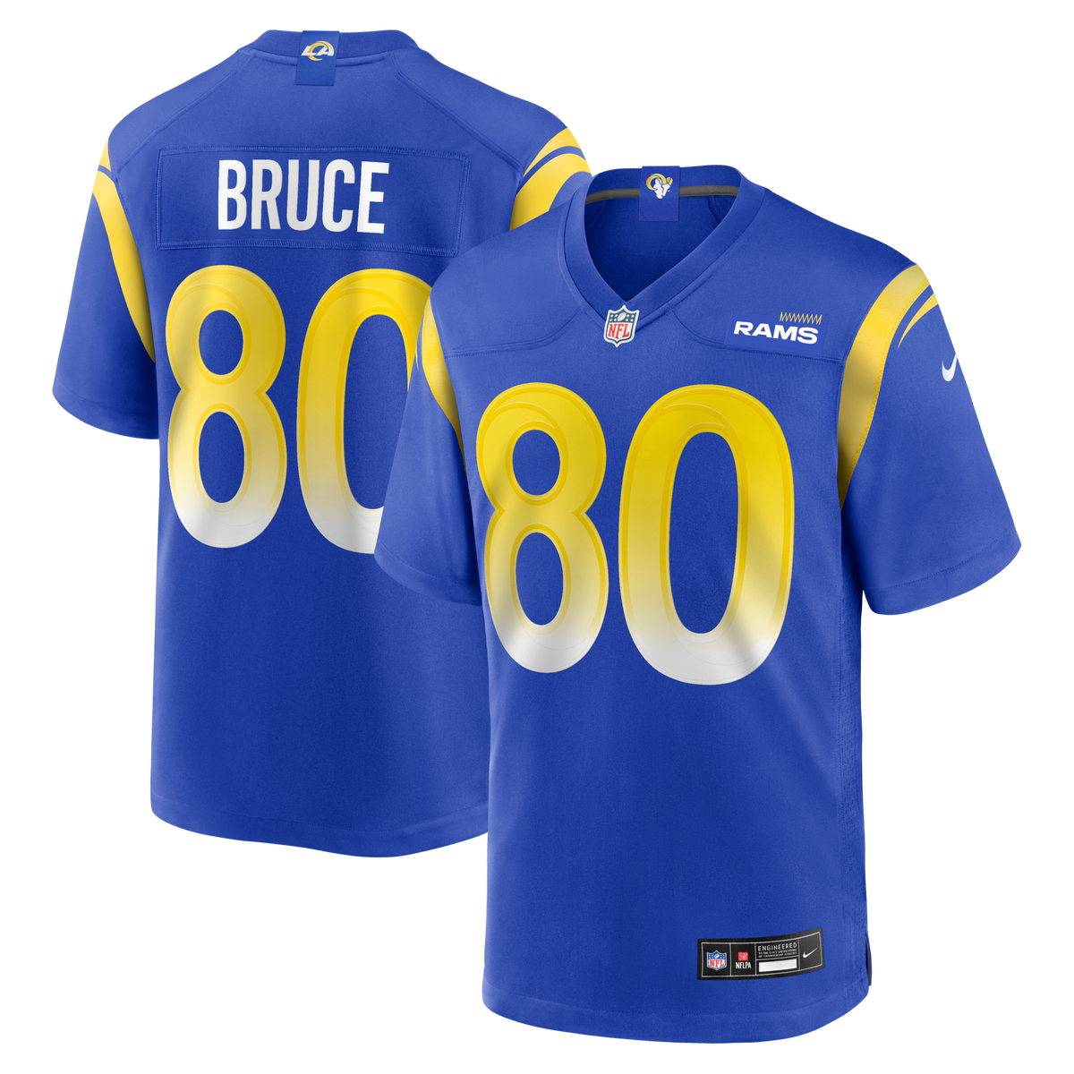 Los Angeles Rams Isaac Bruce Royal Game Retired Player Jersey product image 1, provided for visual reference and product