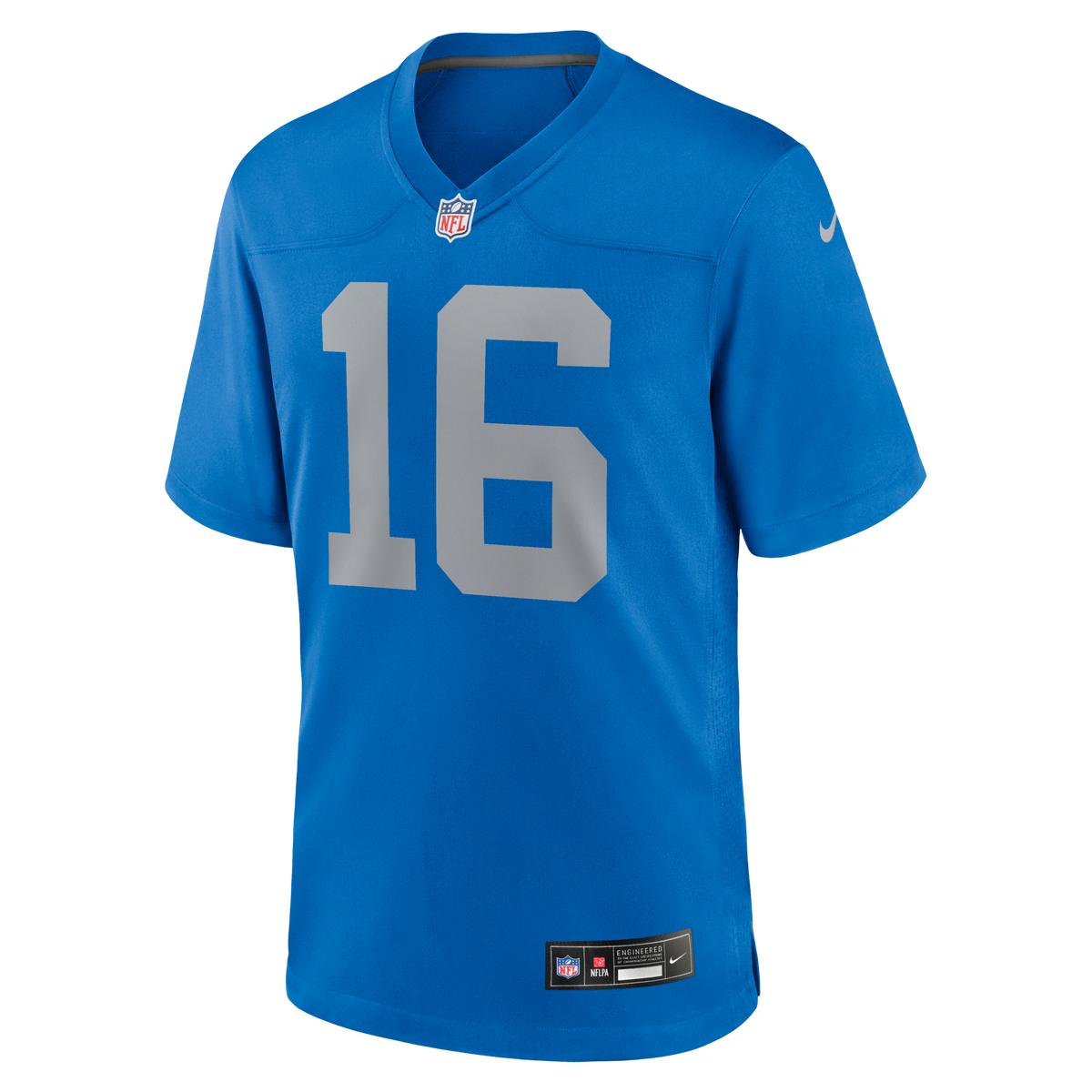 Detroit Lions Jared Goff Blue Alternate Game Jersey product image 2, provided for visual reference and product detail review