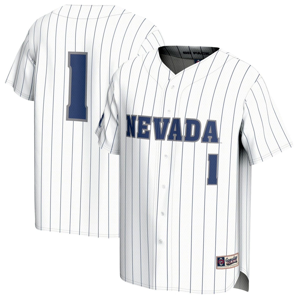 Nevada Wolf Pack Adult Lightweight Baseball Jersey - White product image 1, provided for visual reference and product detail