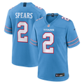 Tennessee Titans Tyjae Spears Light Blue Game Jersey product image 1, provided for visual reference and product detail review