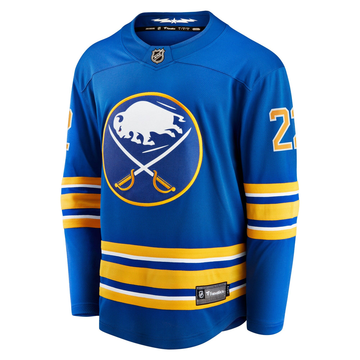 Buffalo Sabres Jack Quinn Royal Home Breakaway Jersey product image 3, provided for visual reference and product detail