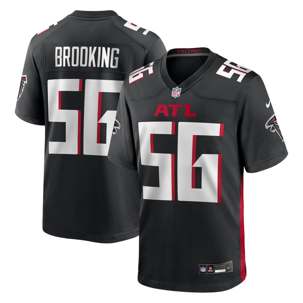 Atlanta Falcons Keith Brooking Black Game Retired Player Jersey product image 1, provided for visual reference and product