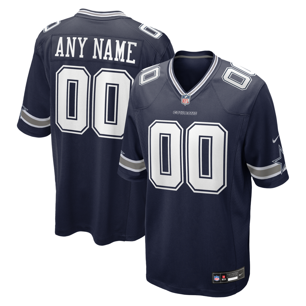 Dallas Cowboys Navy Custom Game Jersey product image 2, provided for visual reference and product detail review