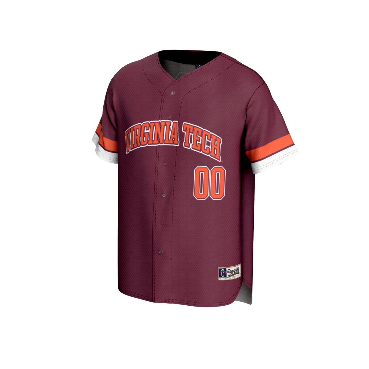 #00 Virginia Tech Hokies Adult Lightweight Collegiate Baseball Fashion Jersey - Maroon product image 3, provided for visual