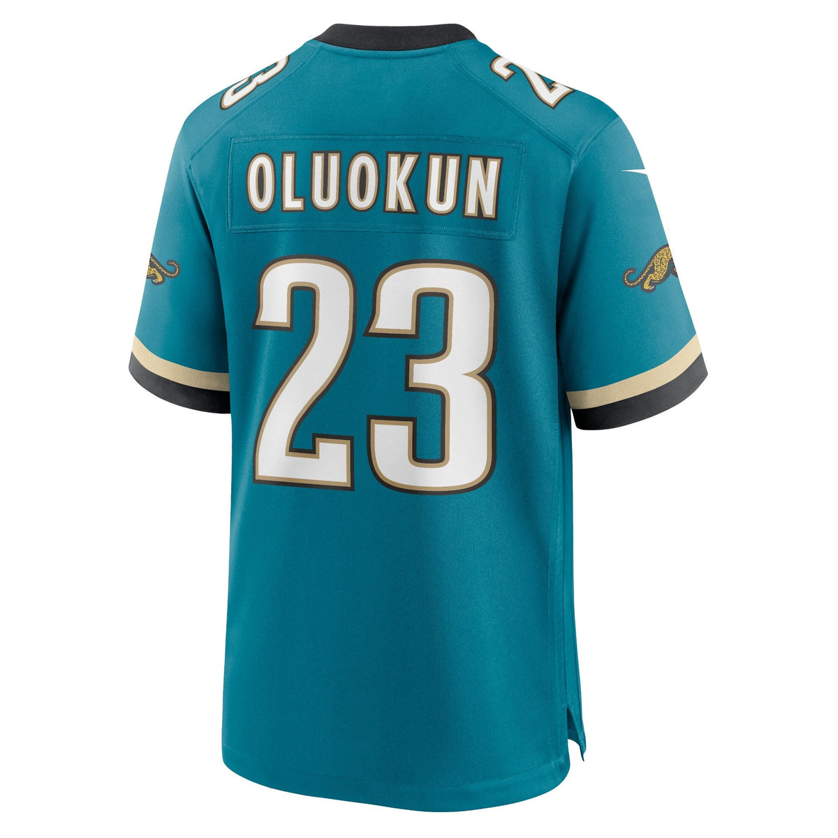 Jacksonville Jaguars Foye Oluokun Teal Prowler Throwback Player Game Jersey product image 4, provided for visual reference