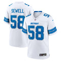 Detroit Lions Penei Sewell White Game Jersey product image 1, provided for visual reference and product detail review