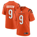 Cincinnati Bengals Joe Burrow Orange Alternate Game Jersey product image 1, provided for visual reference and product detail