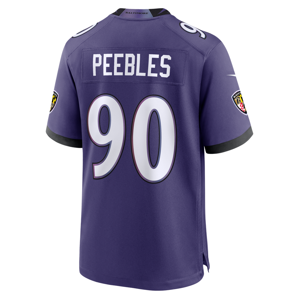 Baltimore Ravens Aeneas Peebles Purple Team Game Jersey product image 4, provided for visual reference and product detail
