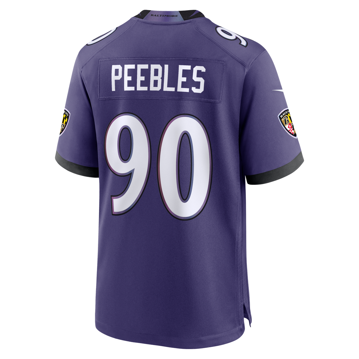 Baltimore Ravens Aeneas Peebles Purple Team Game Jersey product image 4, provided for visual reference and product detail