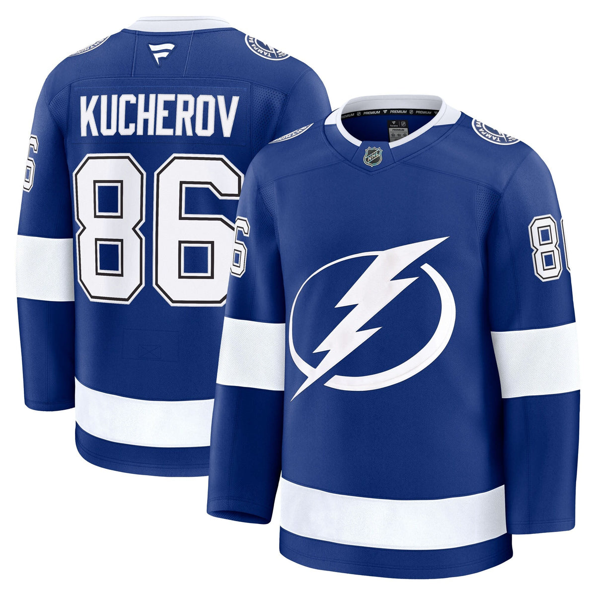 Tampa Bay Lightning Nikita Kucherov Blue Home Premium Jersey product image 1, provided for visual reference and product