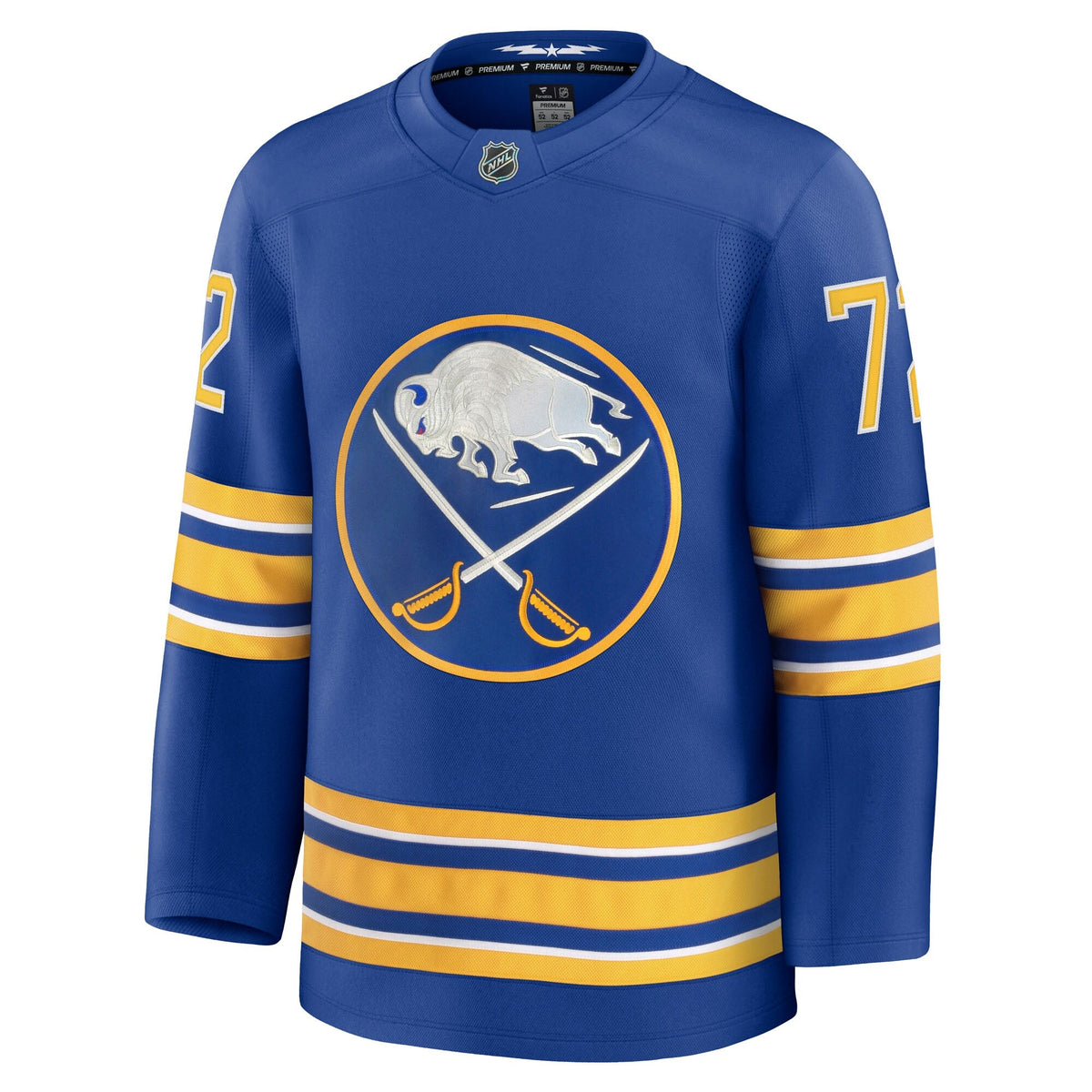 Buffalo Sabres Tage Thompson Royal Home Premium Jersey product image 3, provided for visual reference and product detail