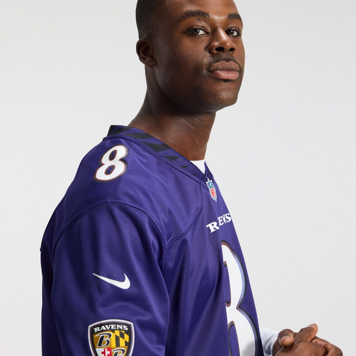 Baltimore Ravens Lamar Jackson Purple Team Game Jersey product image 10, provided for visual reference and product detail