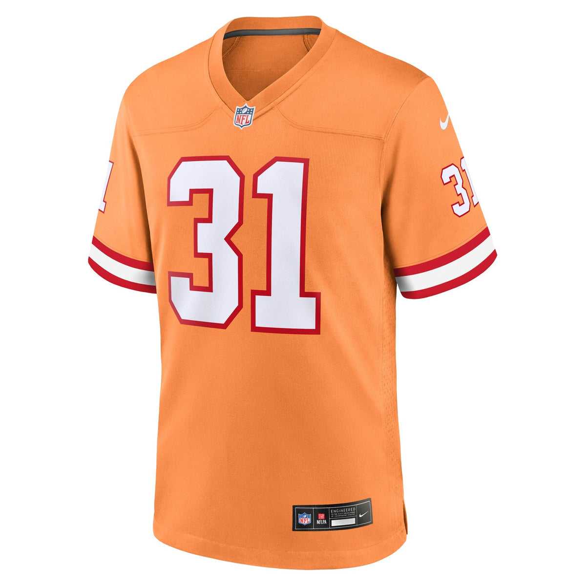 Tampa Bay Buccaneers Antoine Winfield Jr. Orange Throwback Game Jersey product image 3, provided for visual reference and