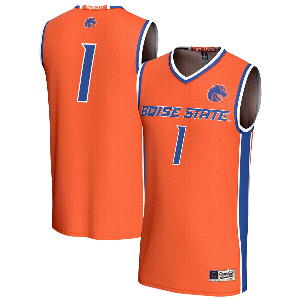Boise State Broncos Collegiate Basketball Fashion Jersey - Orange product image 1, provided for visual reference and product