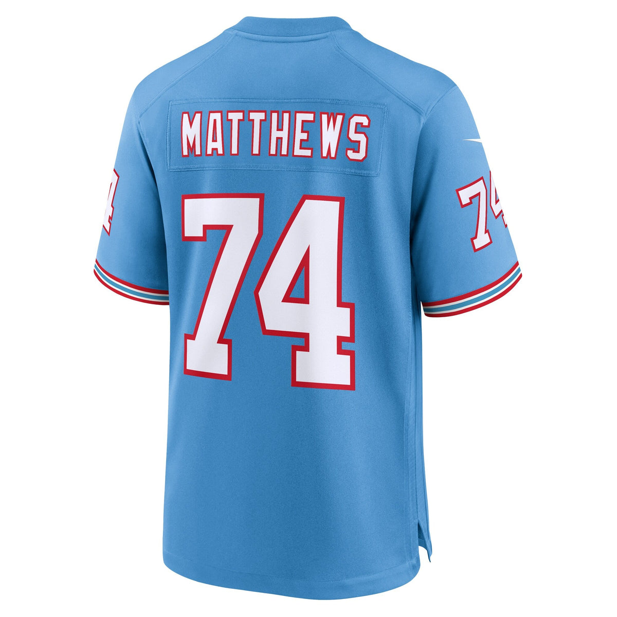 Tennessee Titans Bruce Matthews Light Blue Retired Player Alternate Game Jersey product image 4, provided for visual