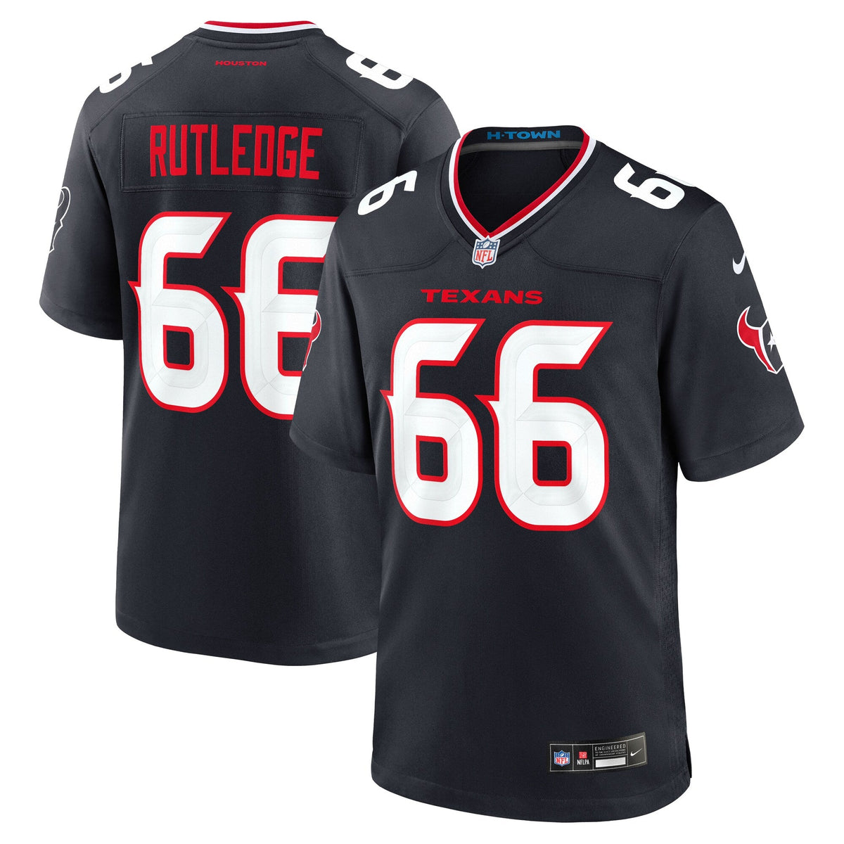 Houston Texans Keylan Rutledge Navy 2026 NFL Draft First Round Pick No. 26 Team Game Jersey product image 1, provided for