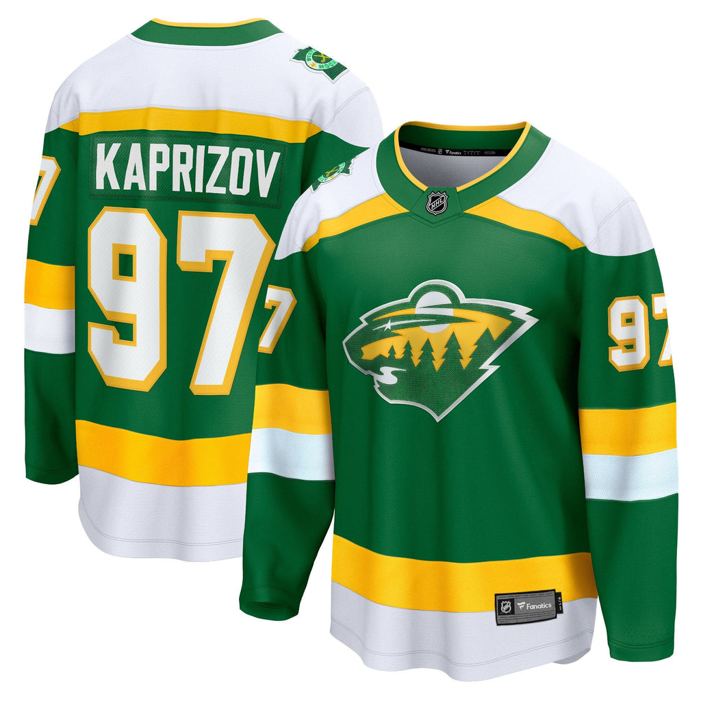 Minnesota Wild Kirill Kaprizov Green 2023/24 Alternate Breakaway Jersey product image 2, provided for visual reference and