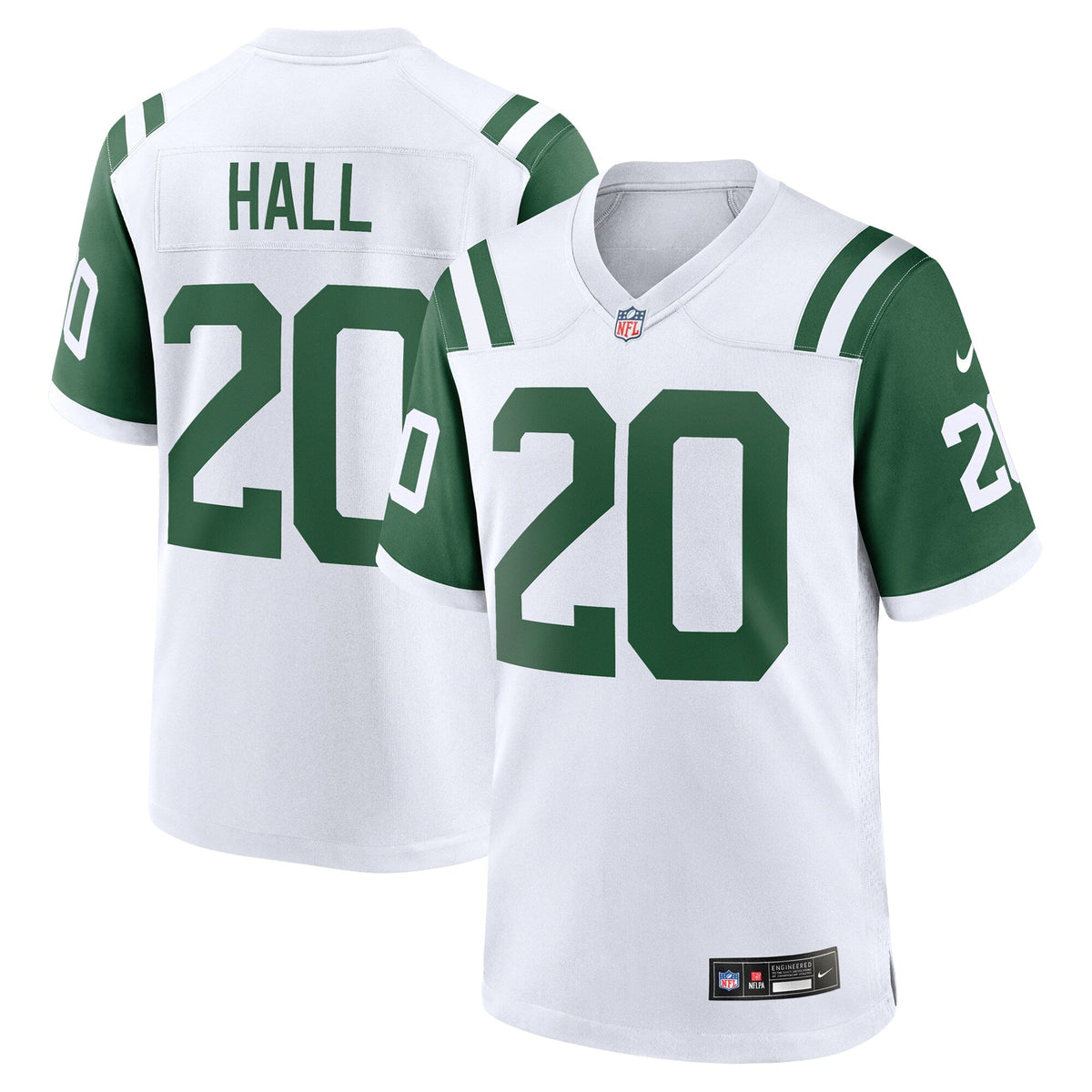 New York Jets Breece Hall White Classic Alternate Game Jersey product image 1, provided for visual reference and product