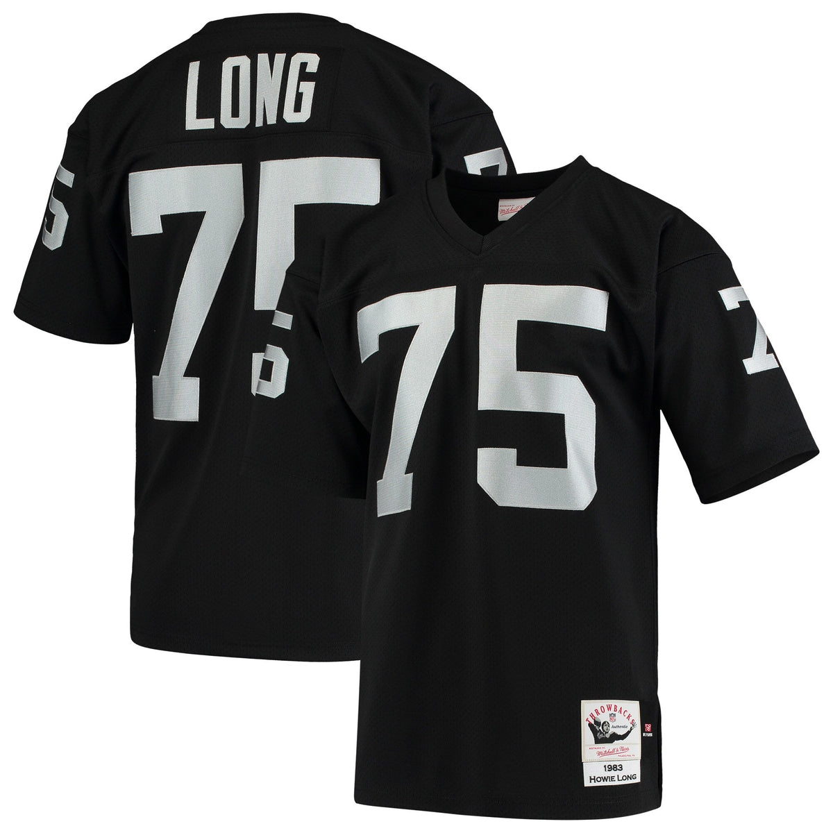 Las Vegas Raiders 1983 Howie Long Black Authentic Throwback Retired Player Jersey product image 1, provided for visual
