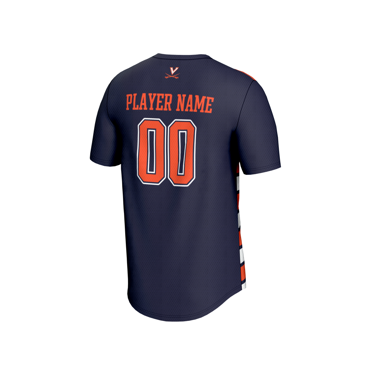 Virginia Cavaliers Collegiate Soccer NIL Pick-A-Player Fashion Jersey - Navy/Orange product image 4, provided for visual