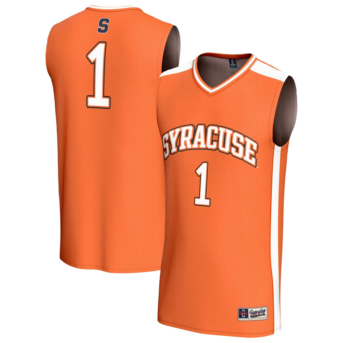 #1 Syracuse Orange Lightweight Collegiate Basketball Fashion Jersey - Orange product image 2, provided for visual reference