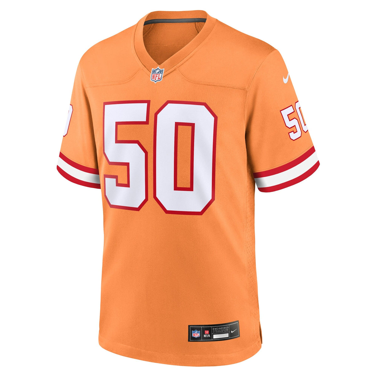 Tampa Bay Buccaneers Vita Vea Orange Throwback Game Jersey product image 3, provided for visual reference and product detail