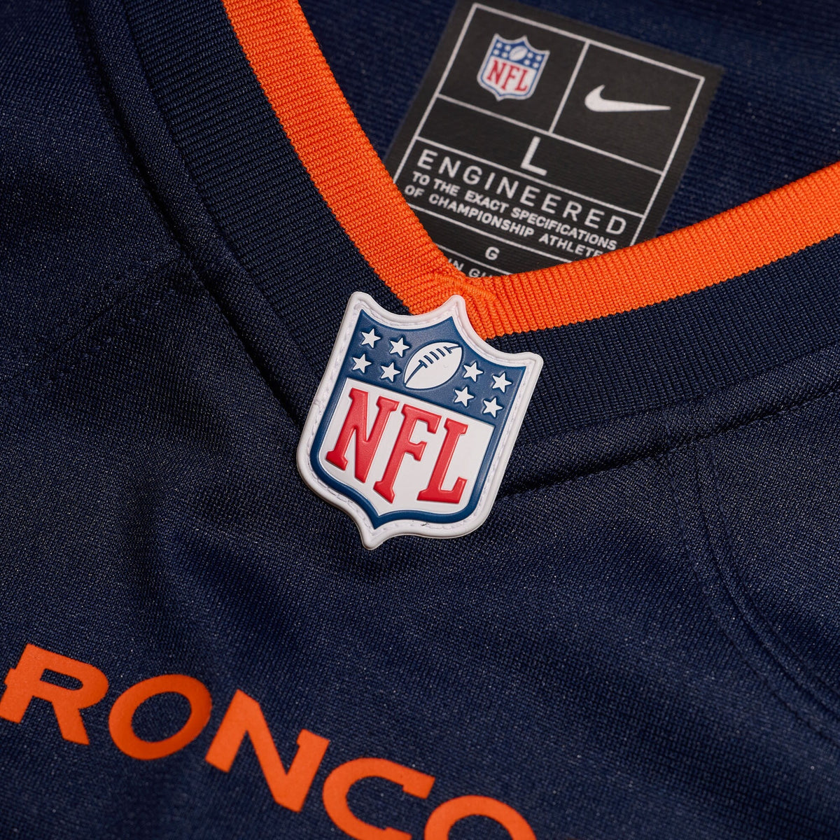 Denver Broncos Jaleel McLaughlin Navy Alternate Game Jersey product image 5, provided for visual reference and product