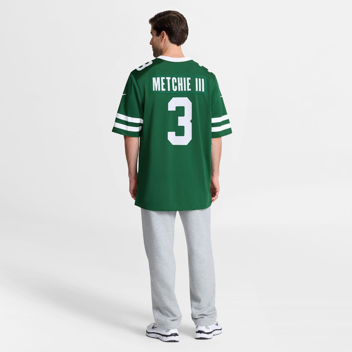 New York Jets John Metchie III Legacy Green Team Game Jersey product image 6, provided for visual reference and product