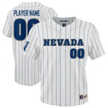 Nevada Wolf Pack Lightweight Collegiate Baseball Pinstripe NIL Pick-A-Player Fashion Jersey - White product image 1,