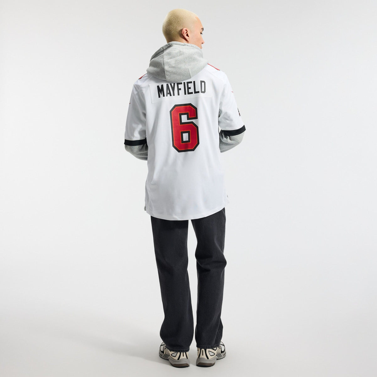 Tampa Bay Buccaneers Baker Mayfield White Away Game Jersey product image 6, provided for visual reference and product detail